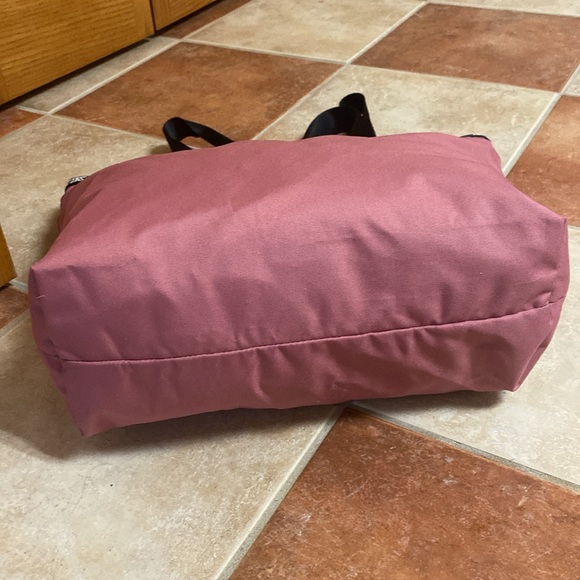 PINK Victoria’s Secret Zip Top Nylon Canvas Mauve Black Carry bag NWOT - Picture 6 of 7